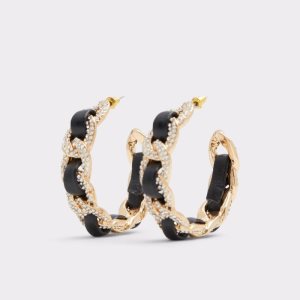 Pendientes Aldo Blacklink Hoop Negras Doradas Multicolor | 5946301-VA