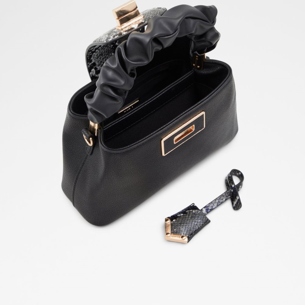 Bolsas De Mano Aldo Snakie Top Handle Negras | 3805412-LB