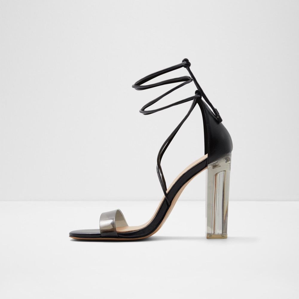 Tacones Aldo Onardonia Tiras Tacón Sandal Negras | 1360849-FI