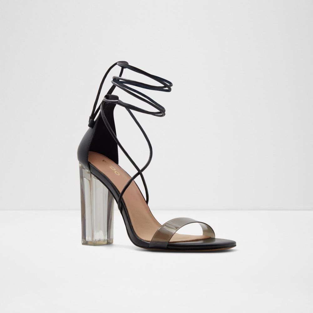 Tacones Aldo Onardonia Tiras Tacón Sandal Negras | 1360849-FI