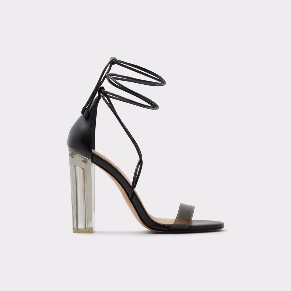 Tacones Aldo Onardonia Tiras Tacón Sandal Negras | 1360849-FI