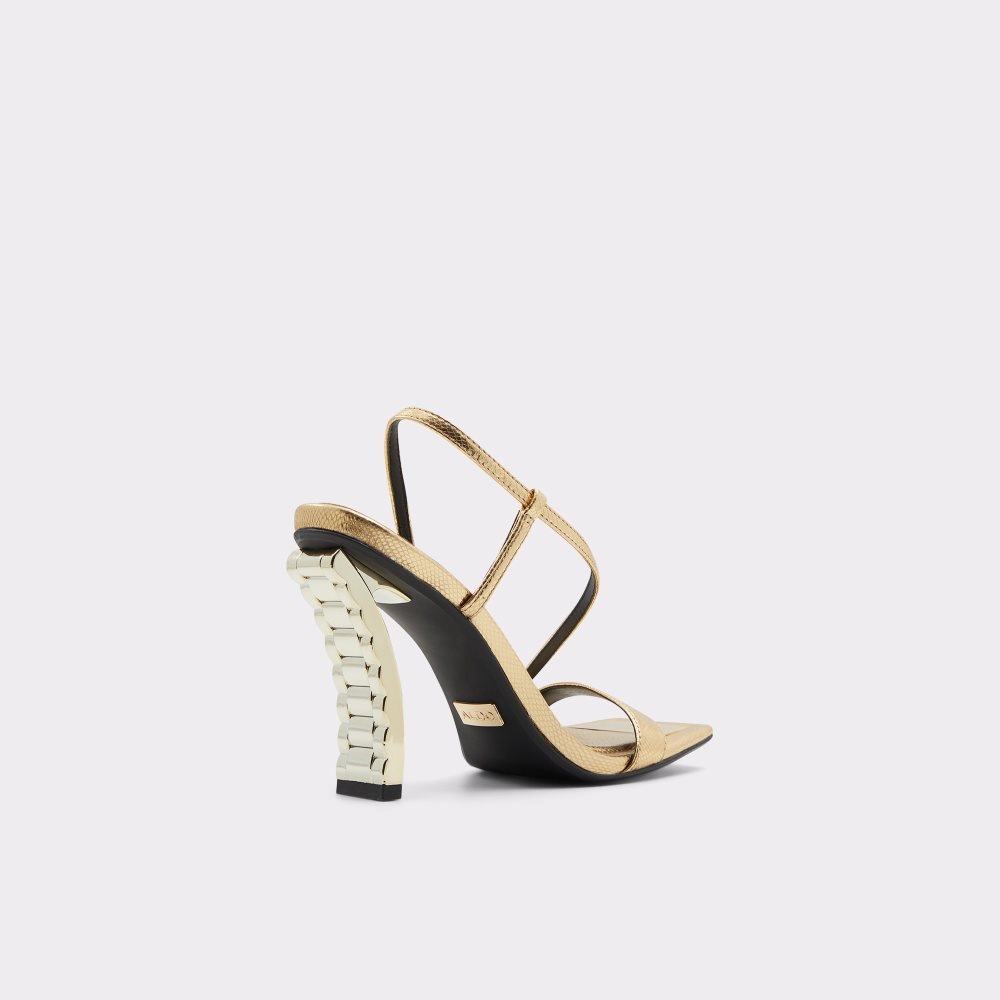 Tacones Aldo Vermeil Sling Back Tacón Sandal Doradas | 3058146-JF