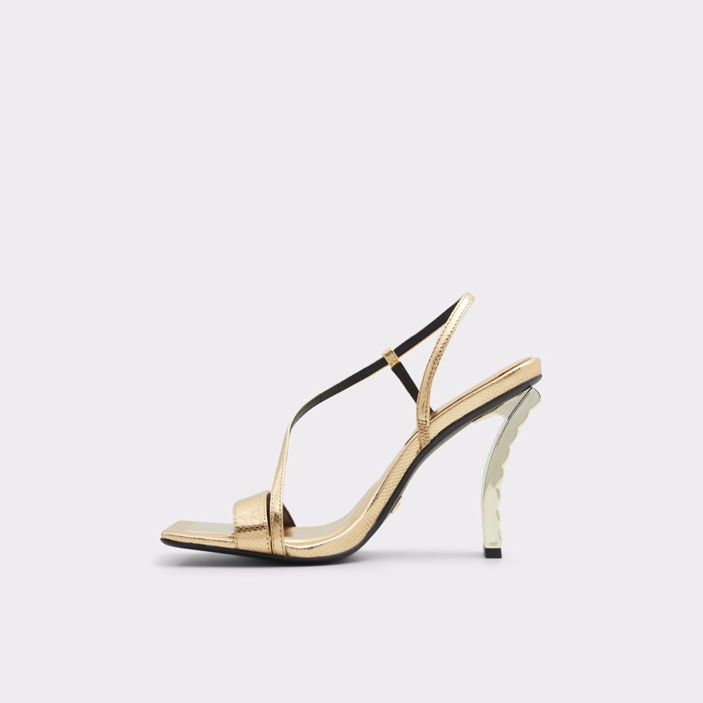 Tacones Aldo Vermeil Sling Back Tacón Sandal Doradas | 3058146-JF