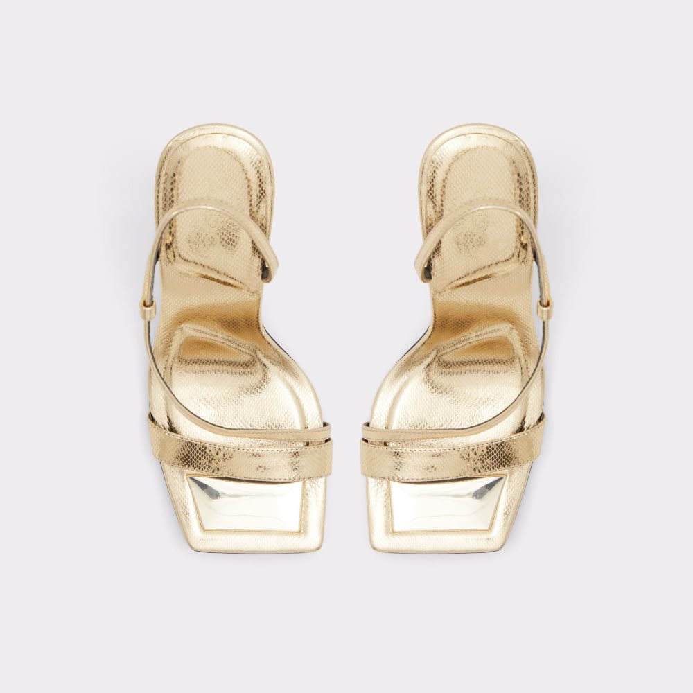 Tacones Aldo Vermeil Sling Back Tacón Sandal Doradas | 3058146-JF