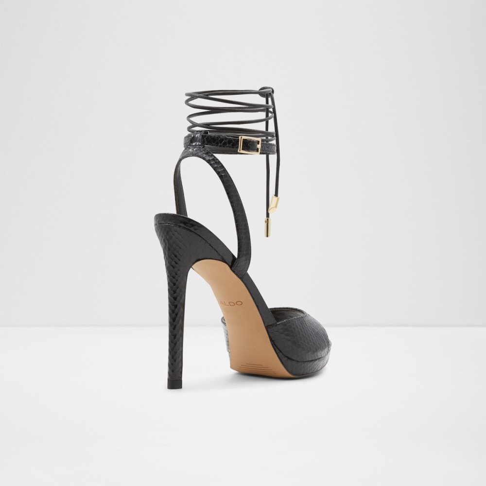 Zapatos Plataforma Aldo Docilla Tiras Tacón Sandal - Stiletto Negras | 0389645-XS