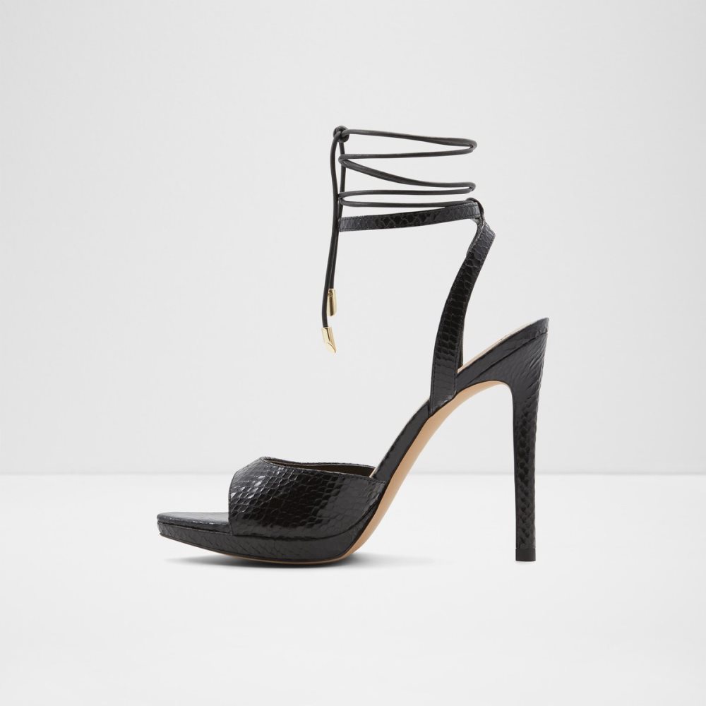 Zapatos Plataforma Aldo Docilla Tiras Tacón Sandal - Stiletto Negras | 0389645-XS