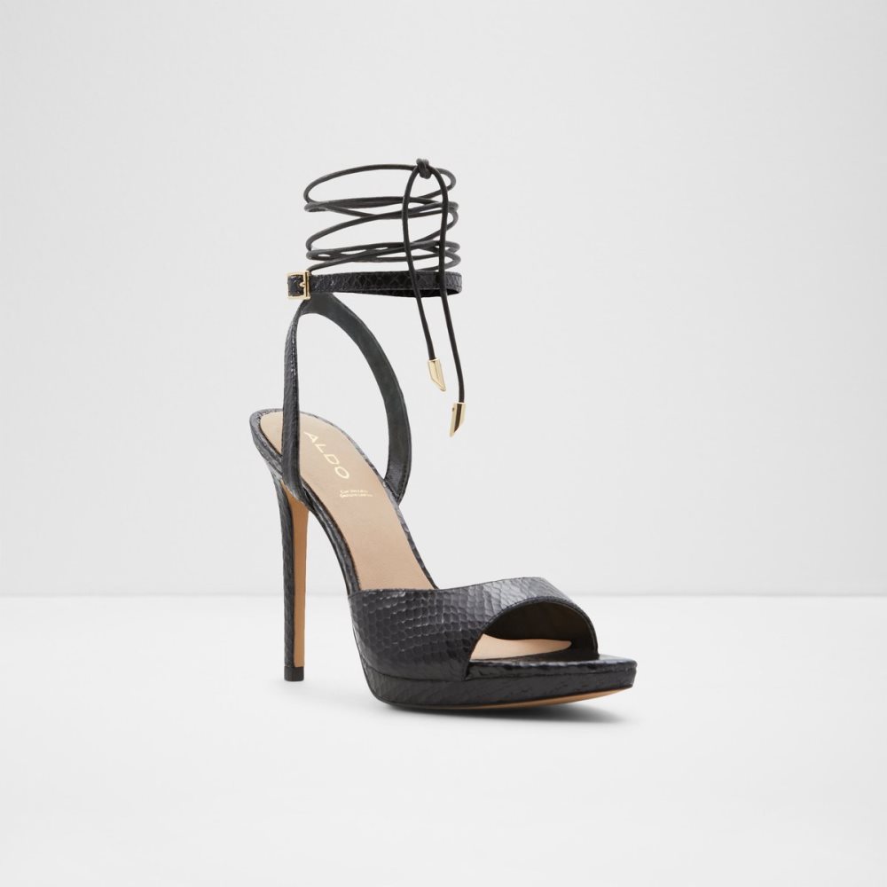 Zapatos Plataforma Aldo Docilla Tiras Tacón Sandal - Stiletto Negras | 0389645-XS