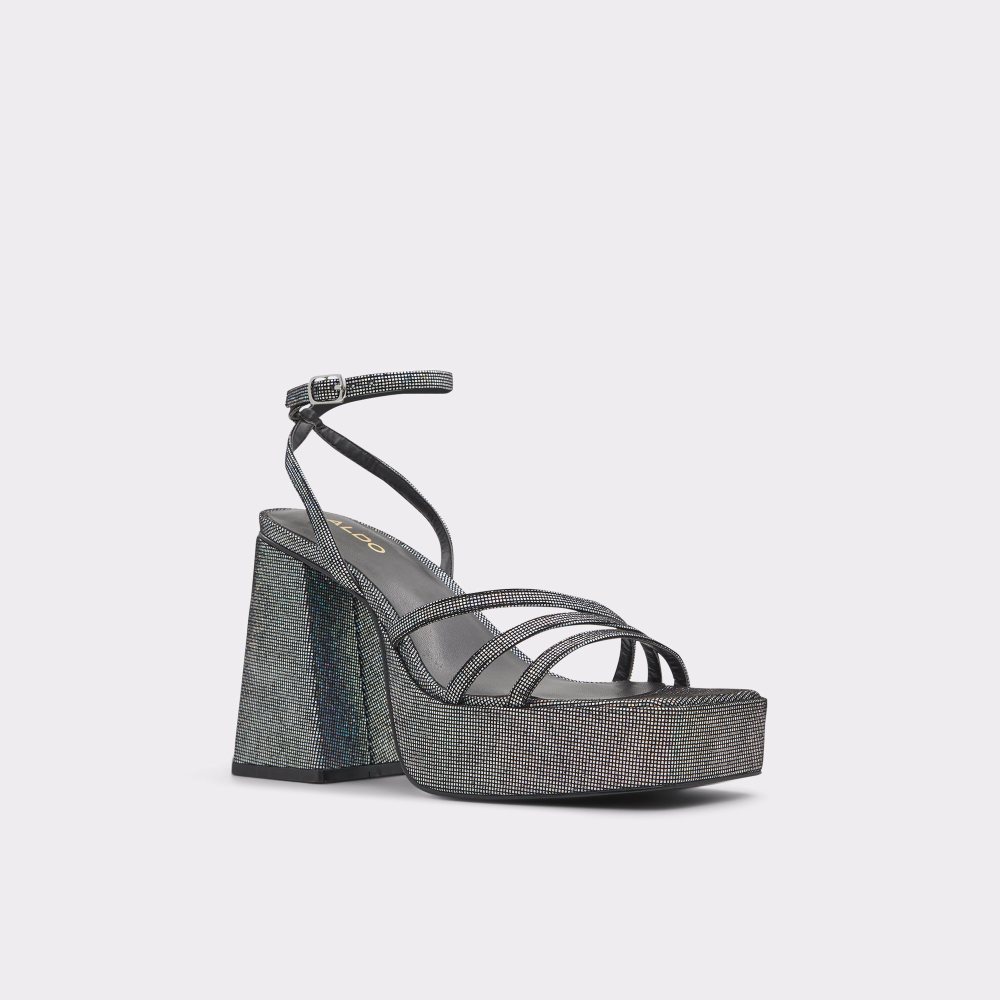 Zapatos Plataforma Aldo Landabriver Tiras Tacón Sandal - Flatform Plateadas | 5398016-CY